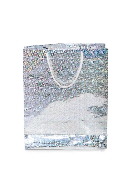 Φωτεινή αστραφτερή χάρτινη τσάντα δώρο — Φωτογραφία Αρχείου