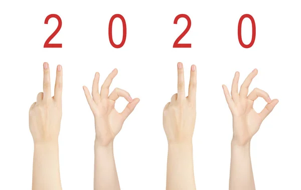 Woman hand gesture 2020 — Stock Photo, Image