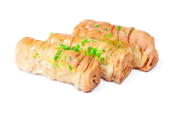 Baklava geïsoleerd op wit — Stockfoto