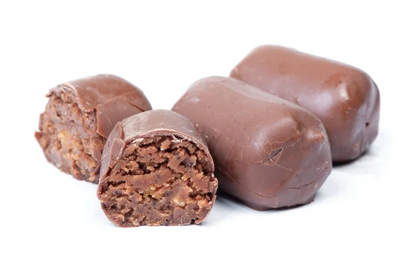 Grupp av chokladglaserade bakverk — Stockfoto