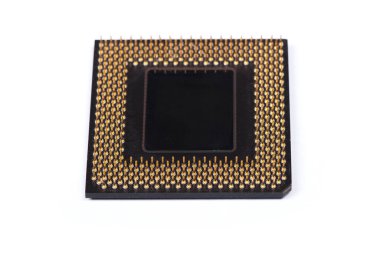 Beyaz arka plan üzerinde izole eski cpu işlemci
