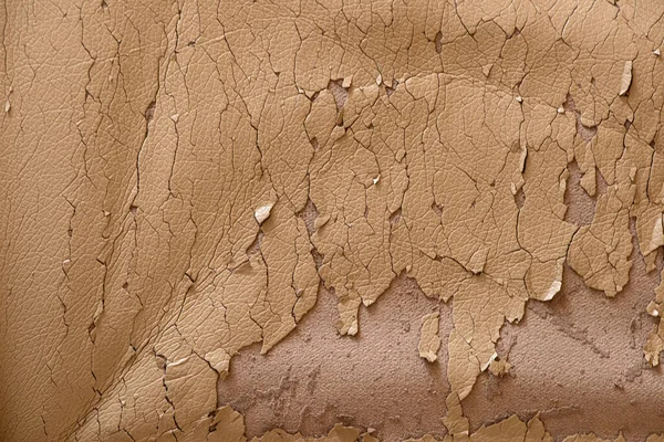 Cracked Beige Leather Texture Background Bad Condition — Stock Photo, Image