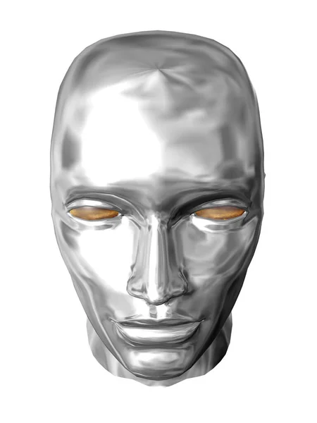 Silver Face Terminator Isolated — Stock Photo, Image