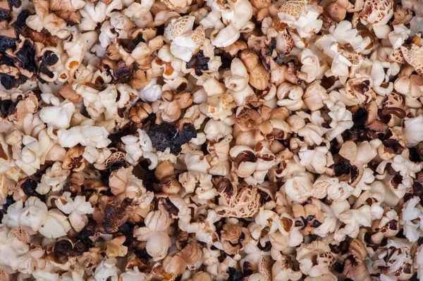 Textura Spáleného Popcornu Pozadí — Stock fotografie