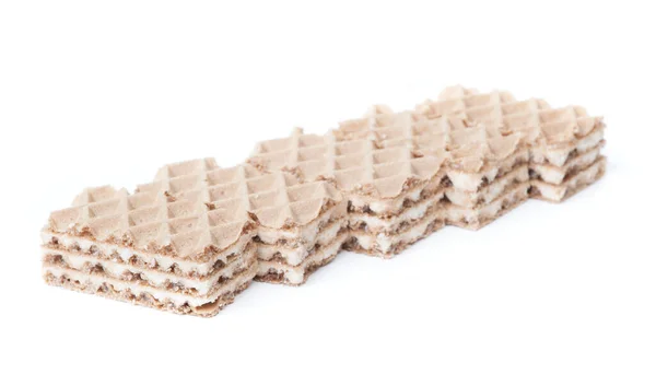 白色背景下分离的多层小松饼群 — 图库照片