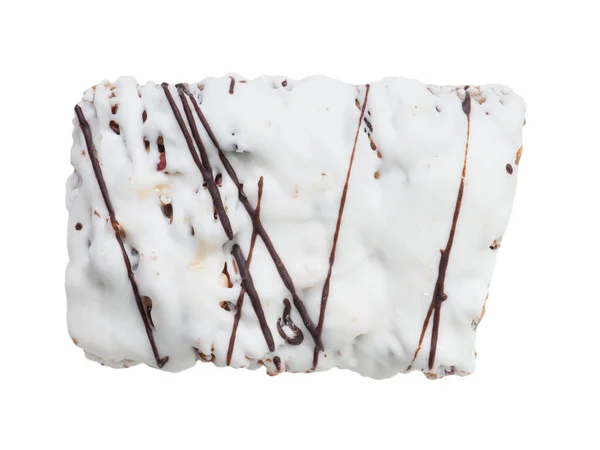 Sweet White Chocolate Icing Puff Pastry Isolated White Background — Stock Photo, Image
