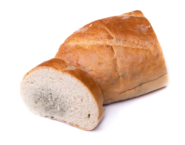 Stück Schimmeliges Brot Isoliert Auf Weißem Hintergrund — Stockfoto