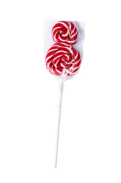 Mooie Lolly Snoep Stok Verpakking Geïsoleerd Witte Achtergrond — Stockfoto