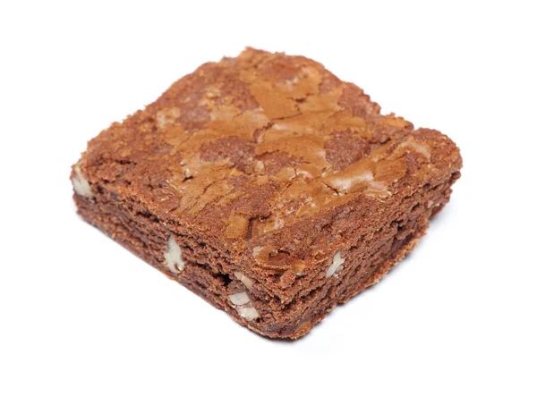 Csokoládé Brownie Pite Elszigetelt Fehér Háttér — Stock Fotó