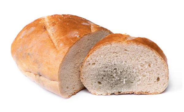 Stukje Beschimmeld Brood Geïsoleerd Witte Achtergrond — Stockfoto