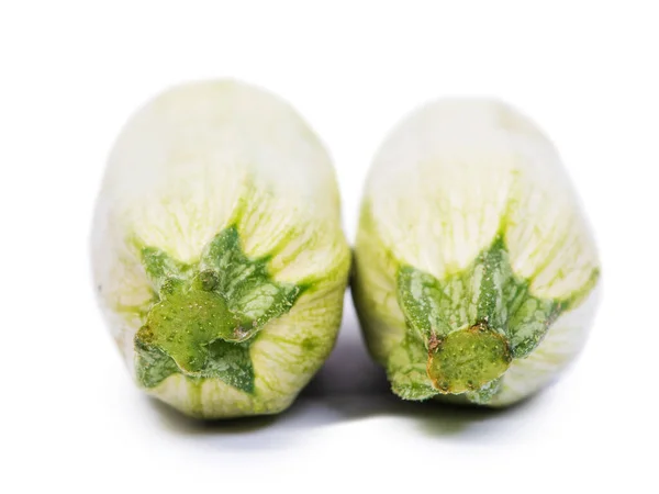 Twee Verse Groente Mergen Zucchini Geïsoleerd Witte Achtergrond — Stockfoto