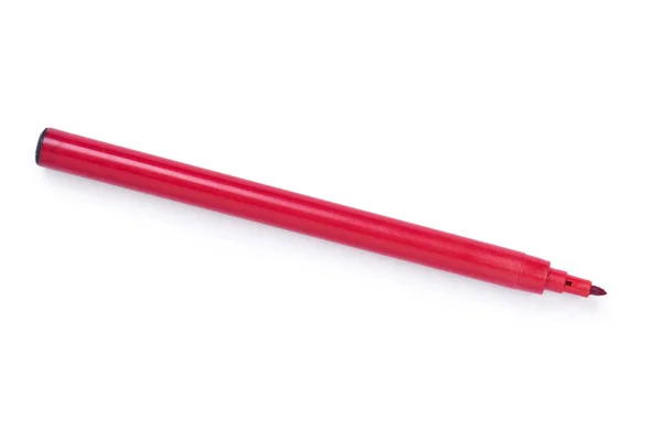赤いフェルトペンが白い背景に隔離されている — ストック写真