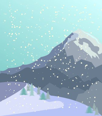 düşen kar ile Dağları