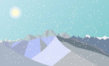 düşen kar ile Dağları