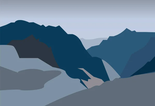 Landschap van bergen — Stockvector
