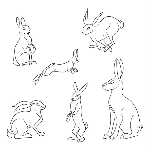 Кролики з лініями, вектор — стоковий вектор