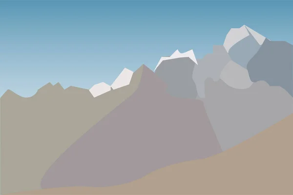 Montagnes avec chute de neige — Image vectorielle