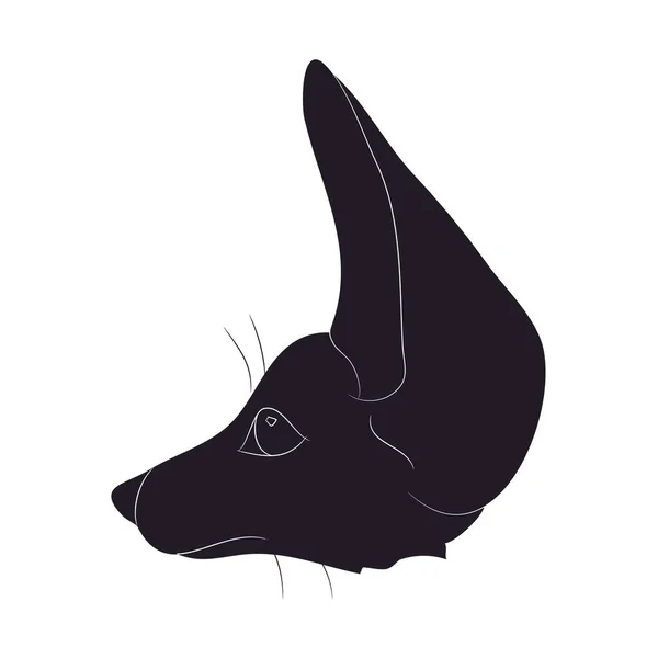 Fuchs Portraitvektorillustration, Silhouettenzeichnung, wilde Welt — Stockvektor