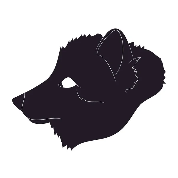 Portrait de renard illustration vectorielle, dessin de silhouette, monde sauvage — Image vectorielle
