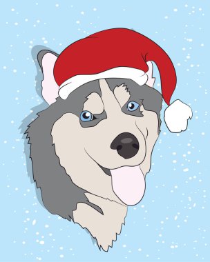 Hayvanlı yeni yıl kartının vektör illüstrasyonu