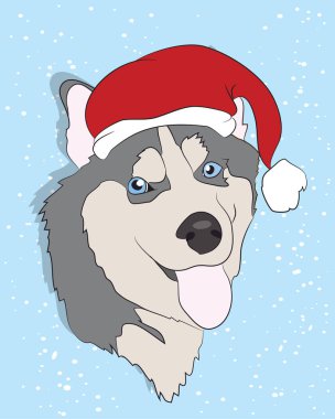 Hayvanlı yeni yıl kartının vektör illüstrasyonu