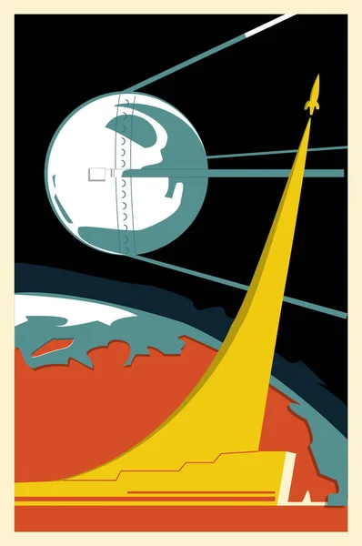 Cosmonautics Ημέρα Διανυσματική Κάρτα Διαστημική Κάρτα Χώρος Διάνυσμα Διανυσματικά Γραφικά