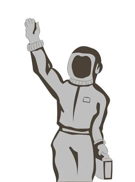 Vektor Illusztráció Egy Űrhajós Vektor Fehér Háttér Jogdíjmentes Stock Illusztrációk