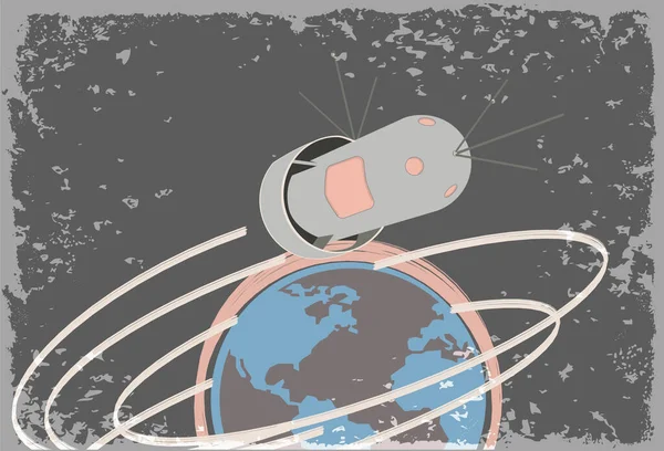 Διανυσματική Απεικόνιση Διαστημική Ρετρό Κάρτα Διάνυσμα Διάστημα Εικονογράφηση Αρχείου