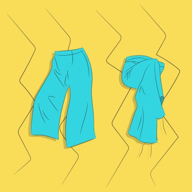 Giysilerin vektör çizimi, renk çizimi, vektör, renk arkaplanı