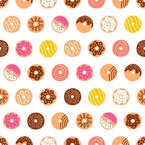 Doodle donuts desen beyaz arka plan üzerinde