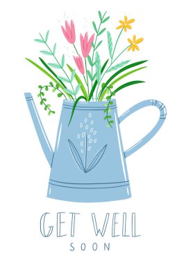 Get well soon floral card clipart