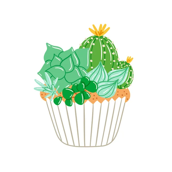 Cupcake aux succulents crémeux — Image vectorielle