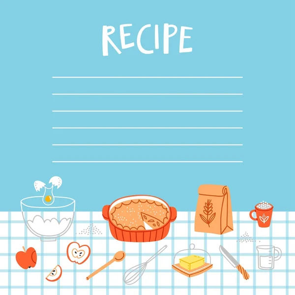Recipe template with cooking background — Stock Vector