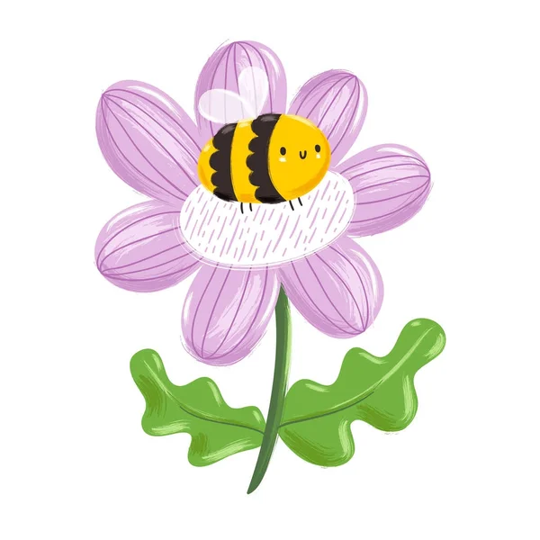 蜜蜂在花朵上 — 图库矢量图片