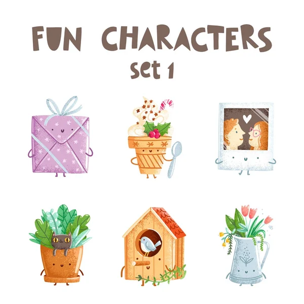 Fun characters set 1 — Stock Vector