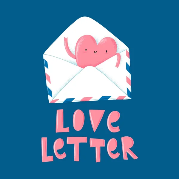 사랑의 편지 삽화 — 스톡 벡터