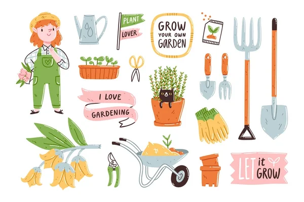 Garten-Illustrationsset — Stockvektor