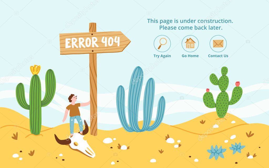 Error page in desert