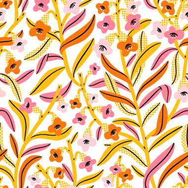 Pembe, sarı ve turuncu vektör deseni