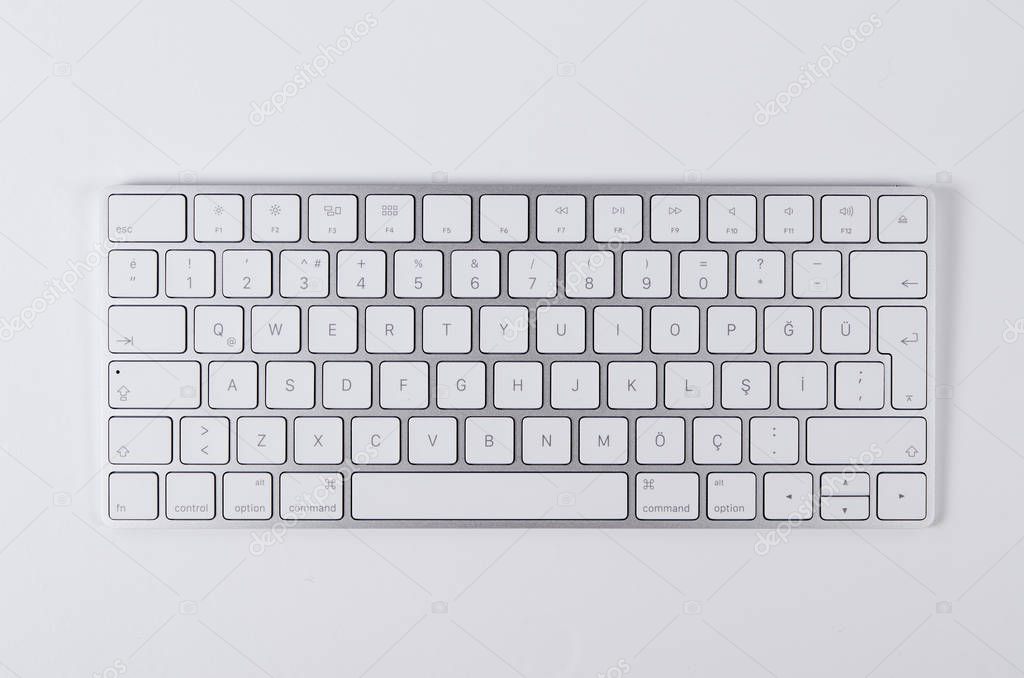 Wireless Keyboard on white background