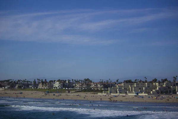 Huntintong Beach Los Angeles Surf Surfing Waves Ocean Sport Pier — Stock Photo, Image