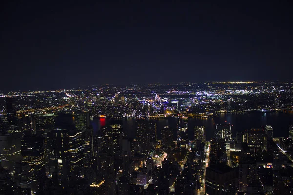 New York Nacht Licht Wolkenkrabbers Paleis Empire Staat Gebouw Brooklyn — Stockfoto
