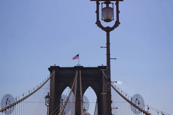 New York Frihetsgudinnan Skyskrapor Empire State Building Brookyn Bridge One — Stockfoto