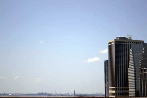 New York Statua Della Libertà Grattacieli Empire State Building Brookyn — Foto Stock