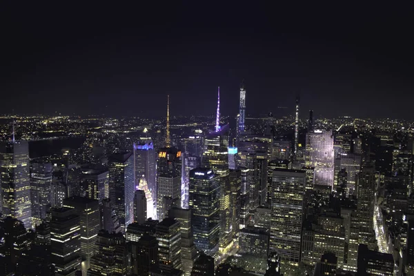 Palazzo Dei Grattacieli Notturni New York Empire State Building Brooklyn Immagini Stock Royalty Free