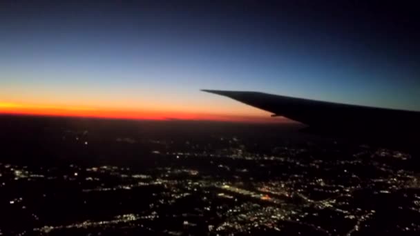 Fly Ηλιοβασίλεμα Ημέρα Αεροπλάνο Διακοπές Τουρισμός Επίσκεψη Ταξίδια — Αρχείο Βίντεο