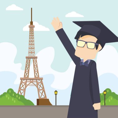 Paris vektör çizim düz tasarım stil