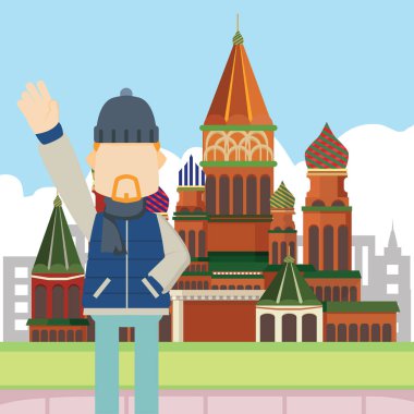 Rusya vektör çizim düz tasarım stil ziyaret