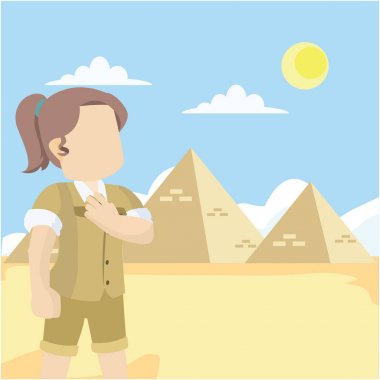 arkeolog tarafından Mısır piramit hayran 