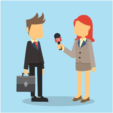 işadamı röportaj vektör çizim tasarım 